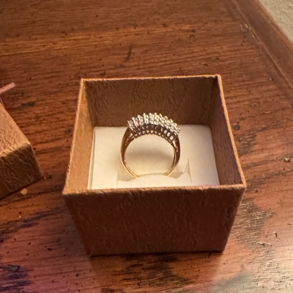 3/4 14kt Yellow Gold Arch Dome Diamond Ring - Picture 8 of 9